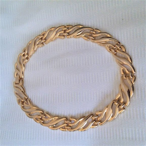 Necklace Chunky Choker Bold 90's Classy Stylish Fashion Statement Y2K Glam Gold - Picture 3 of 4